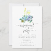 "Mint and Blue Boho Wine Degustations"-Party Einladung (Vorderseite)