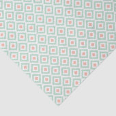 Mint and Coral Ikat Diamonds Muster Seidenpapier (Ausschnitt)
