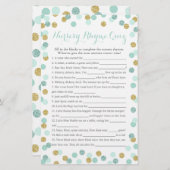 Mint and Gold Baby Dusche Kinderzimmer Rhyme Quiz (Vorne/Hinten)