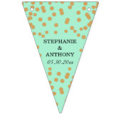 Mint and Gold Confetti Wedding Wimpelkette (Erste Fahne)