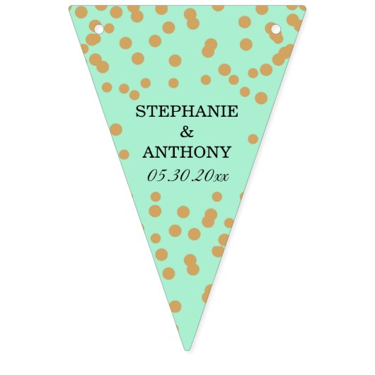 Mint and Gold Confetti Wedding Wimpelkette (Sechzehnte Fahne)