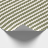 Mint and Off White Vintage Vertical Stripes  Geschenkpapier (Ecke)