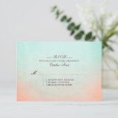 Mint and Peach Bohemisch Wedding RSVP Karte (Stehend Vorderseite)