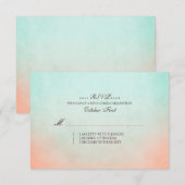 Mint and Peach Bohemisch Wedding RSVP Karte (Vorne/Hinten)