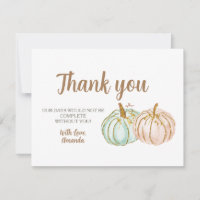 Mint and Peach Pumpkin Reveal Danke Karte
