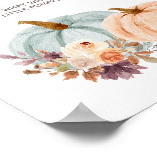 Mint and Peach Pumpkin Rustic Floral Voting Board Poster (Ecke)