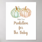 Mint and Peach Pumpkin Vorhersagen für Baby Poster (Vorne)
