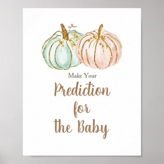 Mint and Peach Pumpkin Vorhersagen für Baby Poster (Vorne)