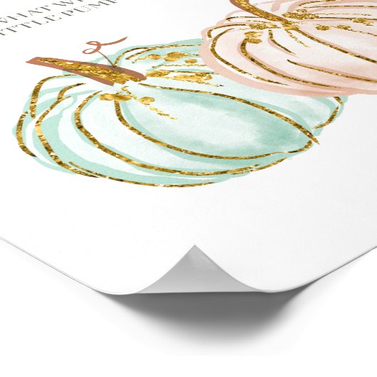 Mint and Peach Pumpkin Voting Board Poster (Ecke)