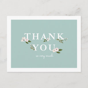 Mint and Pink Baby Dusche Danke Postkarte