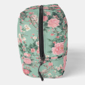 Mint and Pink Cherry Blossom Monogram Initial Waschbeutel (Rechts)