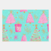 Mint and Pink Christmas Geschenkpapier Set (Vorderseite 3)