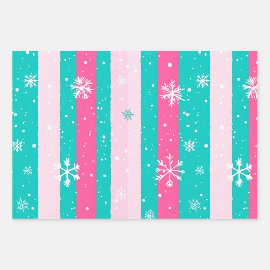 Mint and Pink Christmas Geschenkpapier Set (Vorderseite 2)
