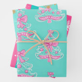 Mint and Pink Christmas Geschenkpapier Set (Beispiel)