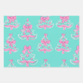 Mint and Pink Christmas Geschenkpapier Set (Vorderseite)