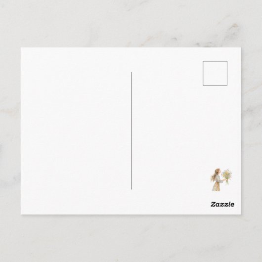 Mint and Pink Christmas House Postcard Postkarte (Rückseite)