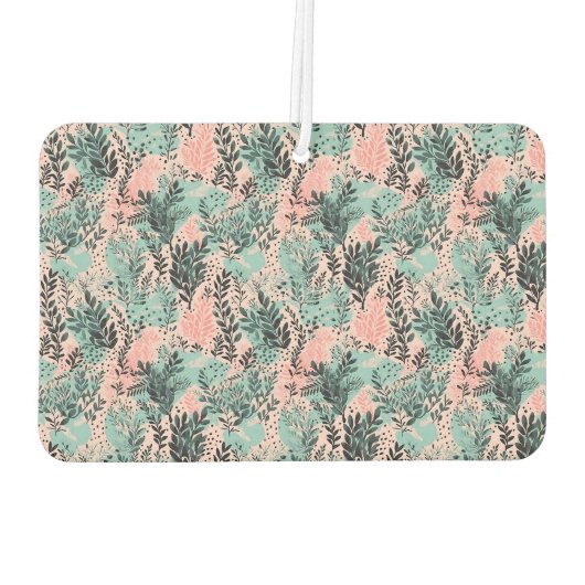 Mint and Pink Forest Pattern Autolufterfrischer (Rückseite)