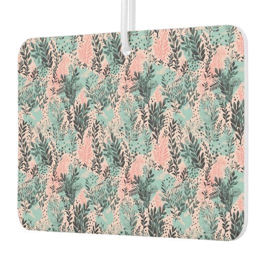 Mint and Pink Forest Pattern Autolufterfrischer (Links)