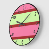 Mint And Pink Stripes Große Wanduhr (Winkel)