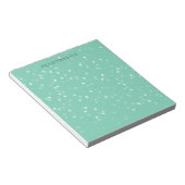 Mint and White Bokeh Confetti Notizblock (angewinkelt)