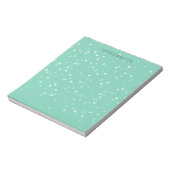 Mint and White Bokeh Confetti Notizblock (Rotiert)