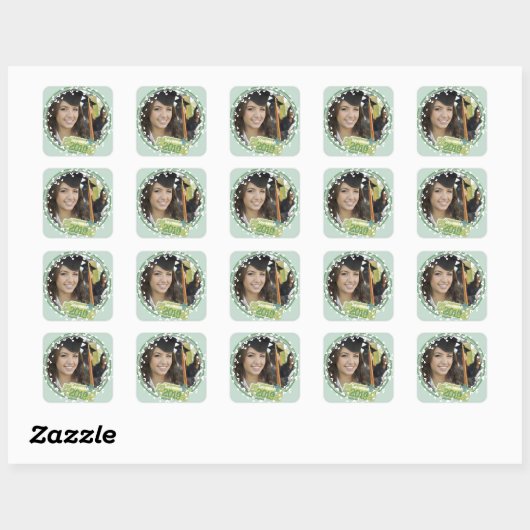 Mint Aqua Abschluss Foto Stickers (Blatt)