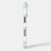 Mint Aqua Blau Weiße Streifen Monogramm Case-Mate iPhone Hülle (Rückseite / Rechts)