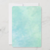 Mint Aqua Blue Gefärbte Krawatte Wasserfarbe Einladung (Rückseite)