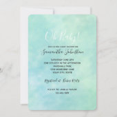 Mint Aqua Blue Gefärbte Krawatte Wasserfarbe Einladung (Vorderseite)