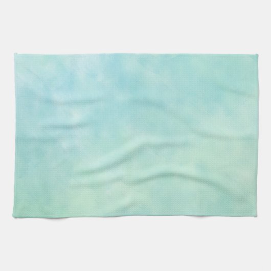 Mint Aqua Blue Gefärbte Krawatte Wasserfarbe Geschirrtuch (Horizontal)