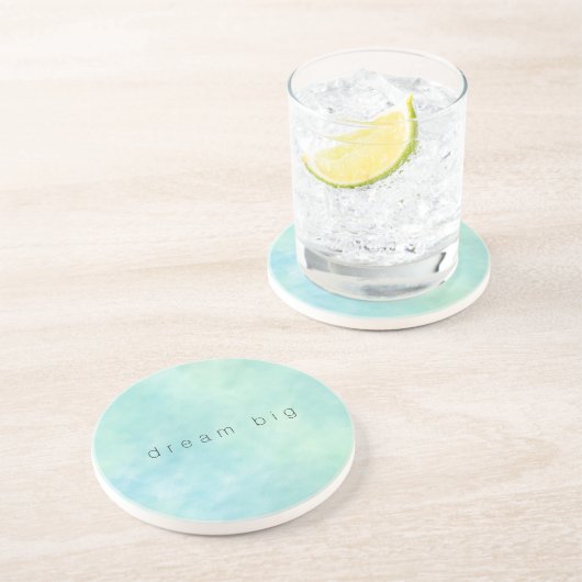 Mint Aqua Blue Gefärbte Krawatte Wasserfarbe Getränkeuntersetzer (Seite)