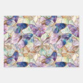 Mint Aqua Blue Lila Schmetterlinge Geschenkpapier Set (Vorderseite)