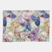 Mint Aqua Blue Lila Schmetterlinge Geschirrtuch (Horizontal)
