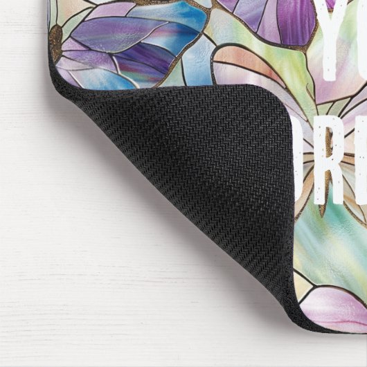 Mint Aqua Blue Lila Schmetterlinge Mousepad (Ecke)