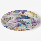 Mint Aqua Blue Lila Schmetterlinge Pappteller (Schrägansicht)