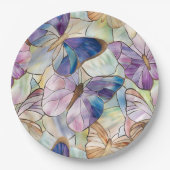 Mint Aqua Blue Lila Schmetterlinge Pappteller (Vorderseite)