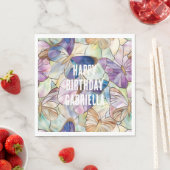 Mint Aqua Blue Lila Schmetterlinge Serviette (Beispiel)