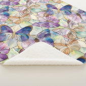Mint Aqua Blue Lila Schmetterlinge Sherpadecke (3/4)