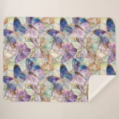 Mint Aqua Blue Lila Schmetterlinge Sherpadecke (Vorderseite (Horizontal))