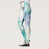 Mint Aqua Blue Tinte Marmor Leggings (Links)