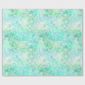 Mint Aqua Confetti Glitzer Unicorn Geschenkpapier (Flach)