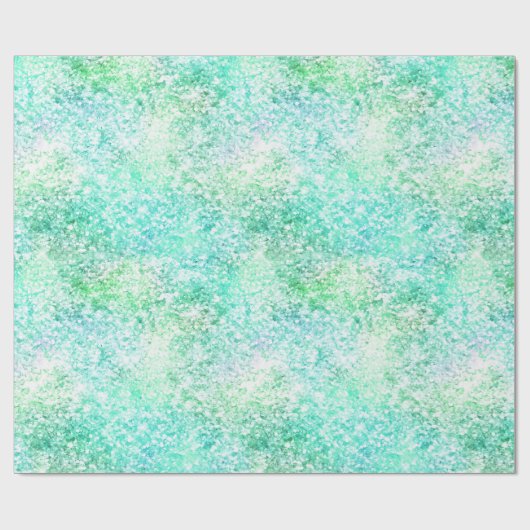 Mint Aqua Confetti Glitzer Unicorn Geschenkpapier (Flach)
