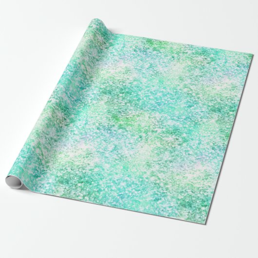 Mint Aqua Confetti Glitzer Unicorn Geschenkpapier (Ungerollt)
