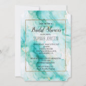 Mint Aqua Glam Elegante Einladung (Vorderseite)