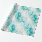 Mint Aqua Glam Elegante Geschenkpapier (Ungerollt)