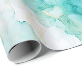 Mint Aqua Glam Elegante Geschenkpapier (Rolleneckpunkt)