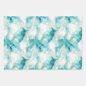 Mint Aqua Glam Elegante Geschenkpapier Set (Vorderseite 3)