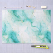 Mint Aqua Glam Elegante Seidenpapier (Handwerk)