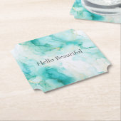 Mint Aqua Glam Elegante Untersetzer (angewinkelt)