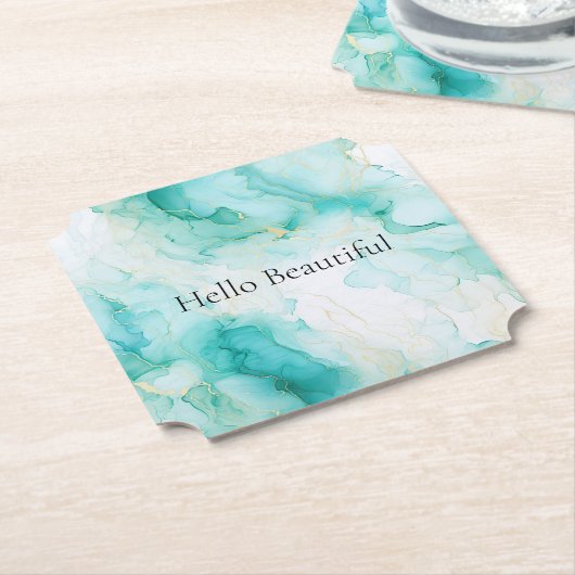 Mint Aqua Glam Elegante Untersetzer (angewinkelt)